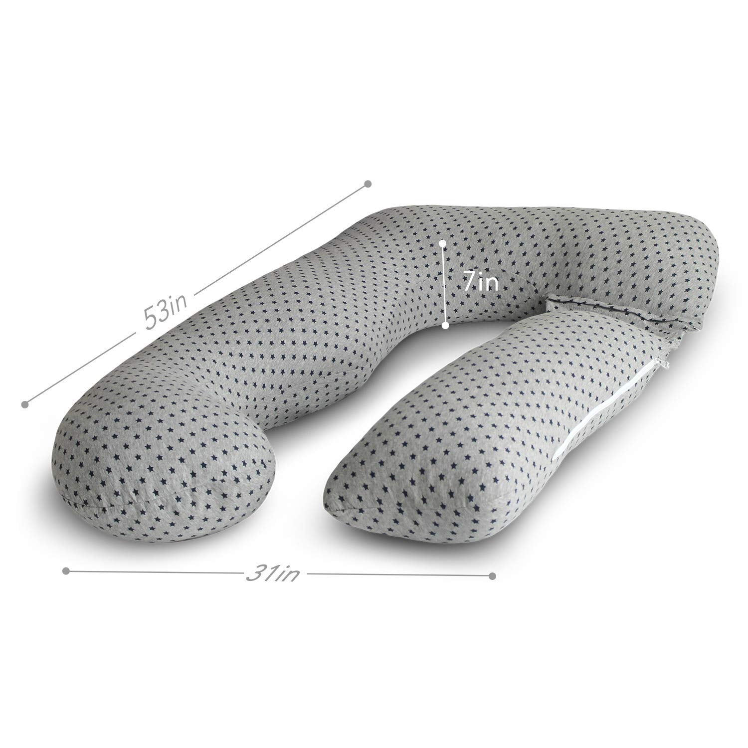 PharMeDoc U-Shaped Pregnancy Pillow | Full Body Support Jersey Cover