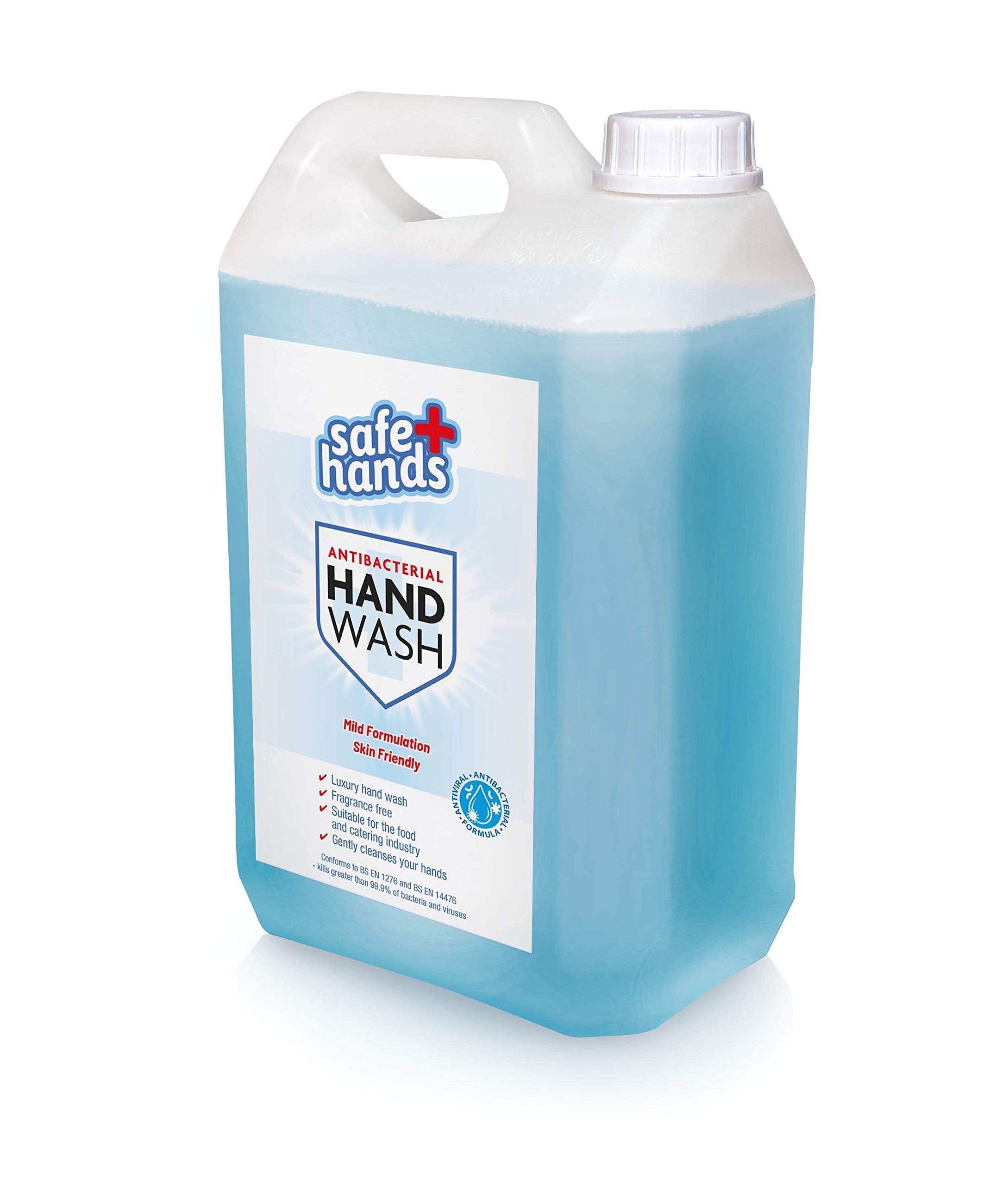 Safe Hands Antibacterial Hand Wash Liquid Soap - 5L Unfragranced Refill
