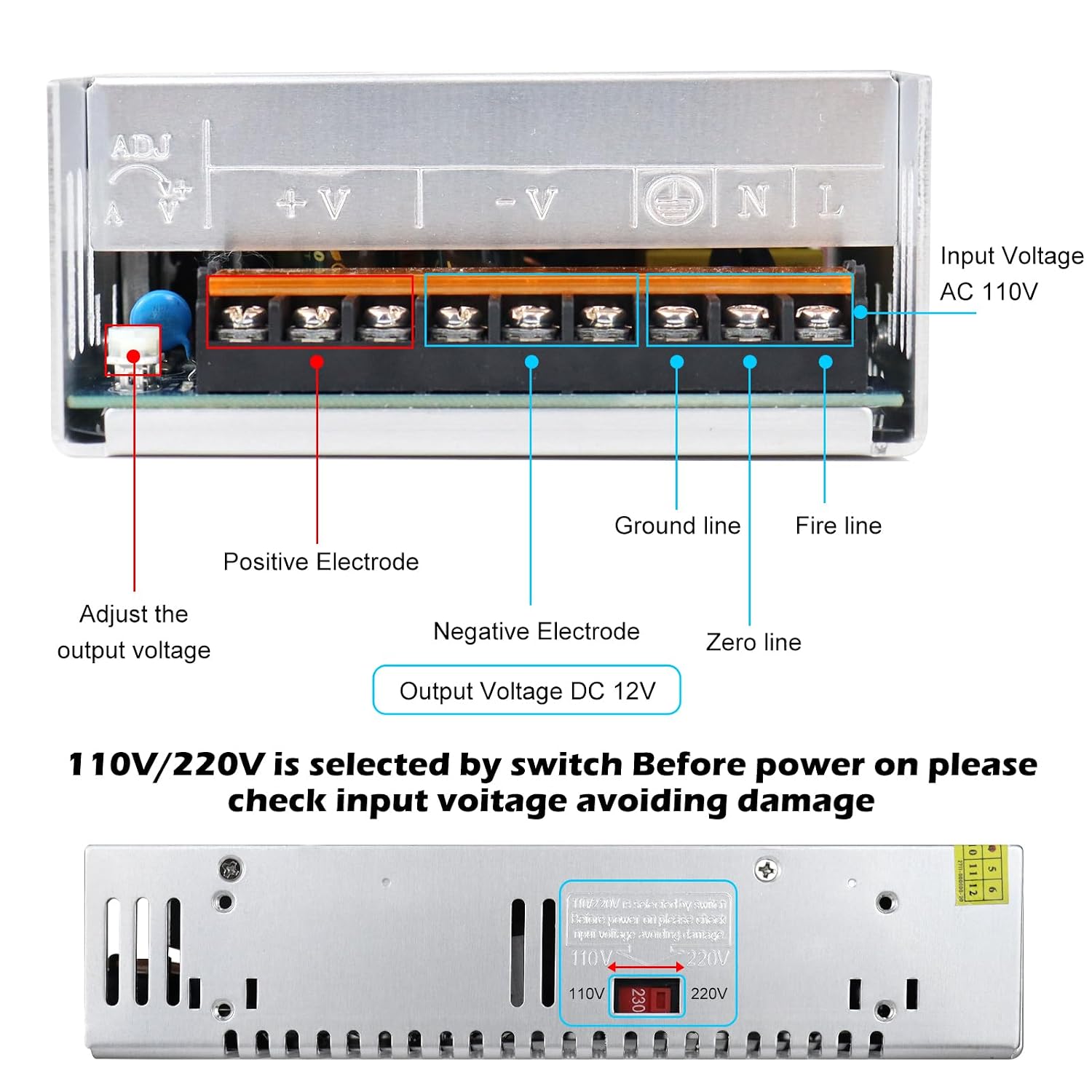 inShareplus 12V 50A 600W DC Switching Power Supply | AC to DC Converter