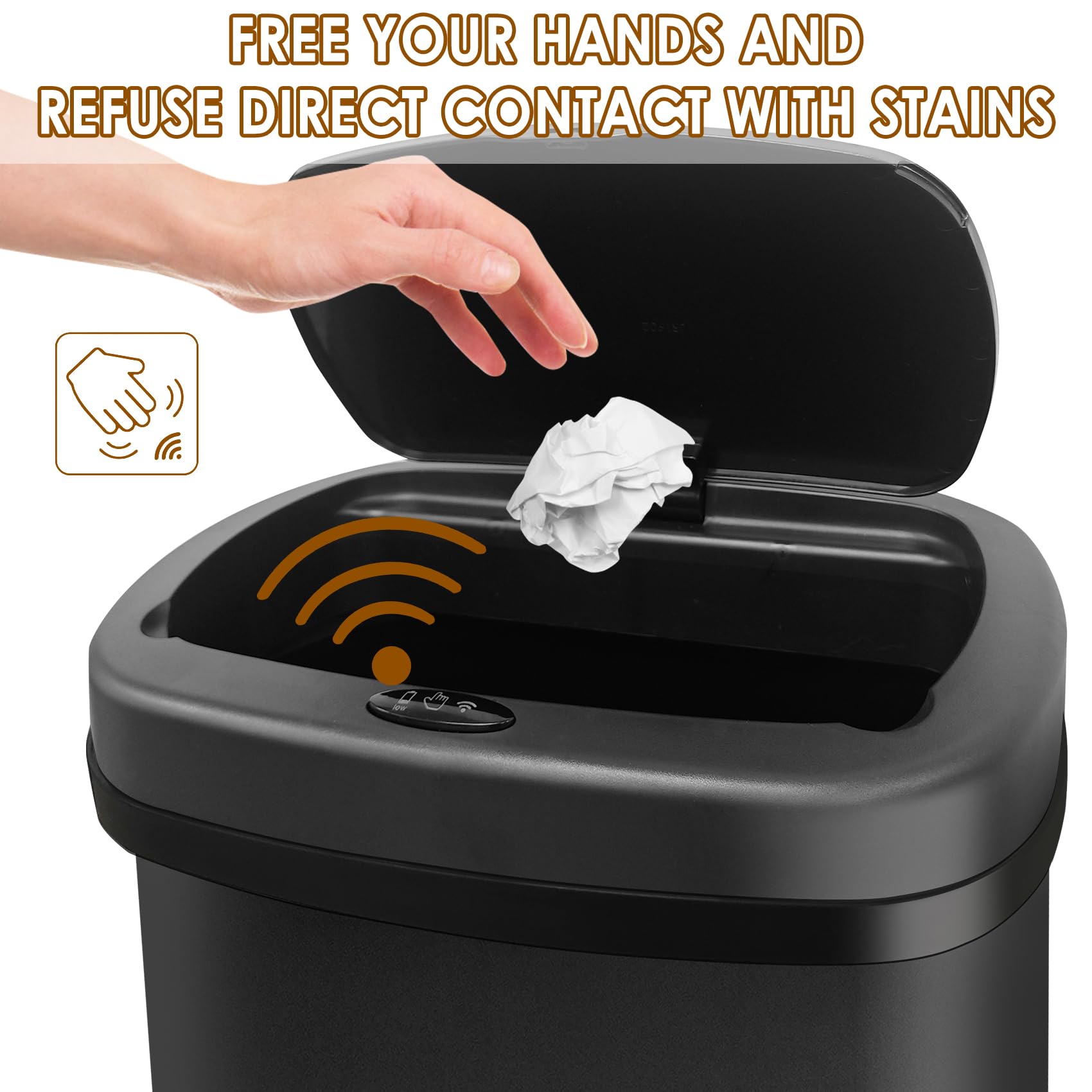 display4top 58L Stainless Steel Automatic Touchless Sensor Trash Can