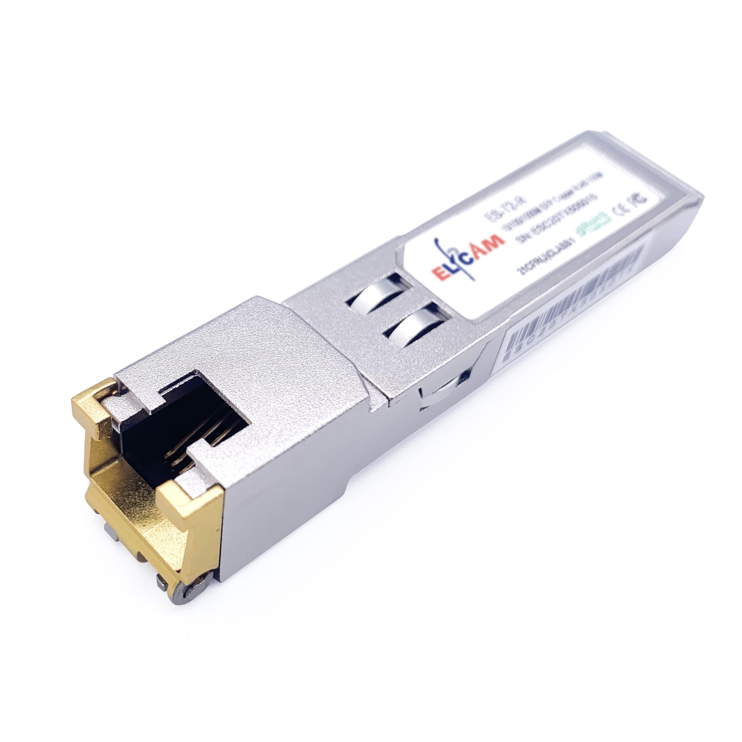 Elfcam 10Gbase-T SFP+ Transceiver Module with RJ45 Connector, 30m