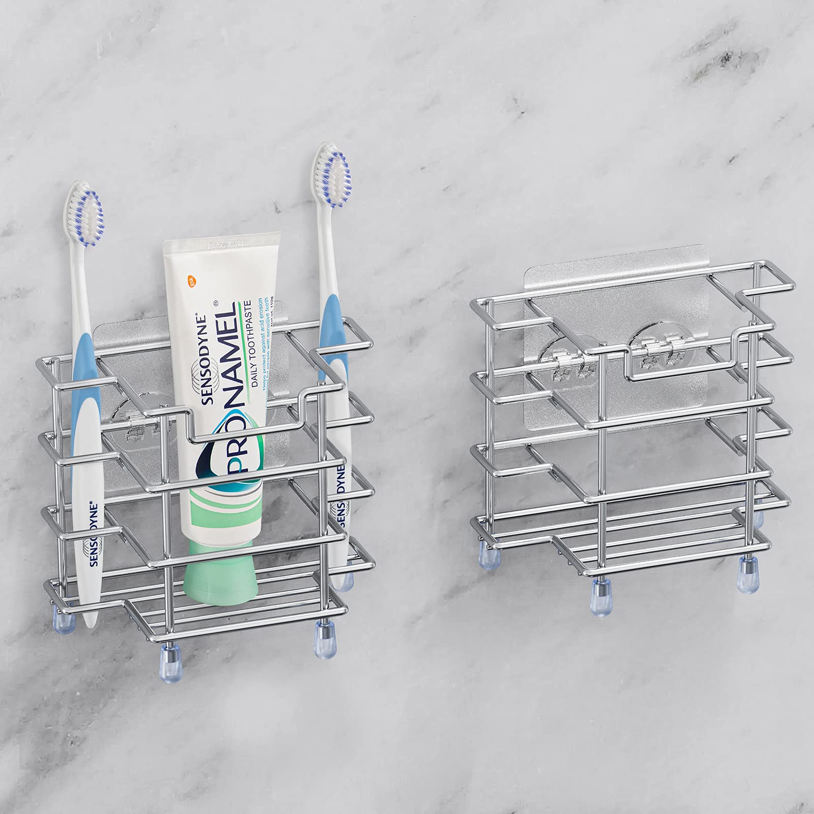 Linkidea 2-Pack Electric Toothbrush Holder | Stainless Steel Wall Mount