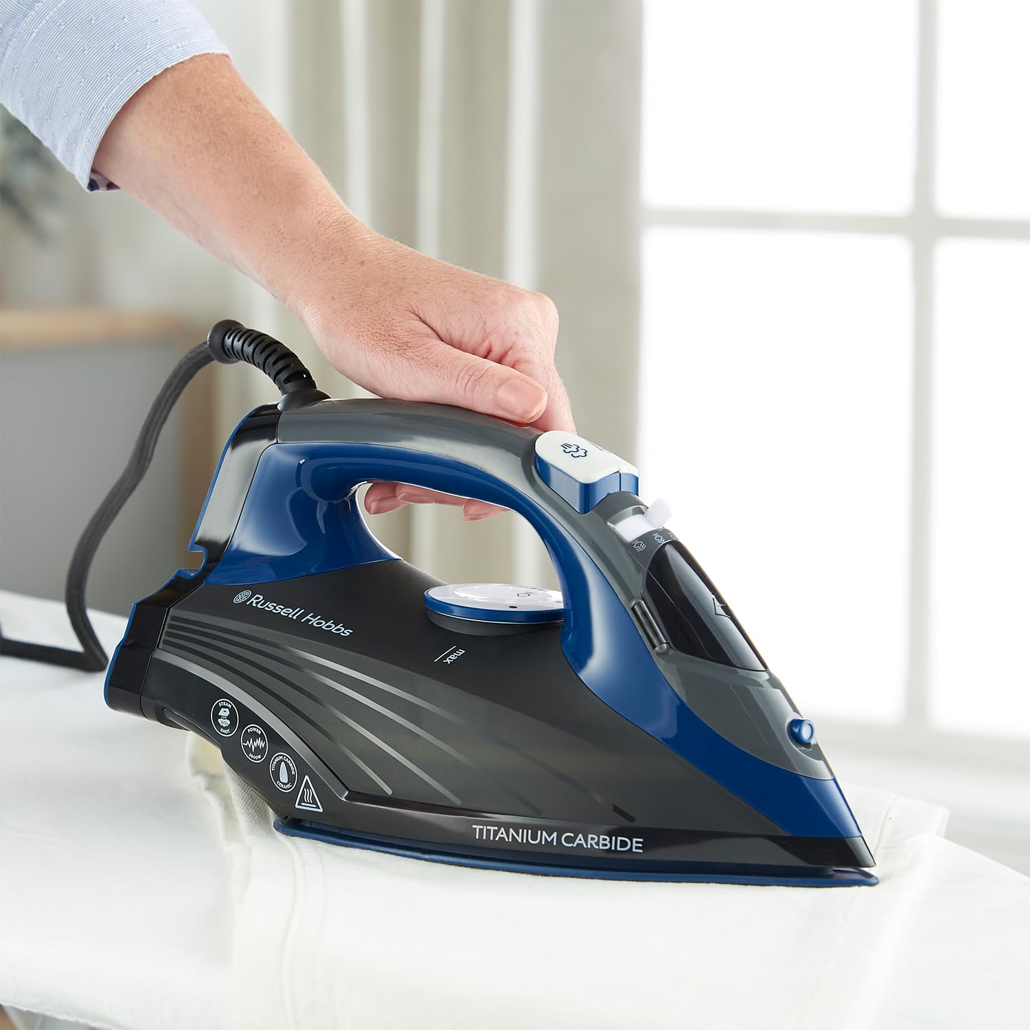 Russell Hobbs Titanium Carbide Steam Iron | 2600W with 160g Steam Shot