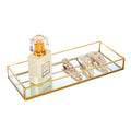 Feyarl Gold Glass Vanity Tray | Jewelry and Perfume Organizer Display