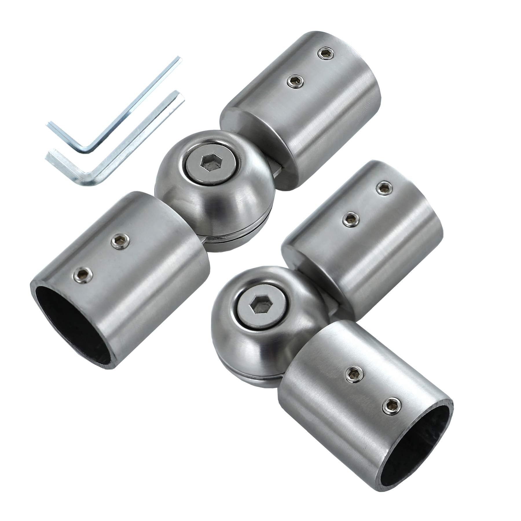 Jolof Store Adjustable Bay Window Corner Curtain Rod Connector, 2 Pack