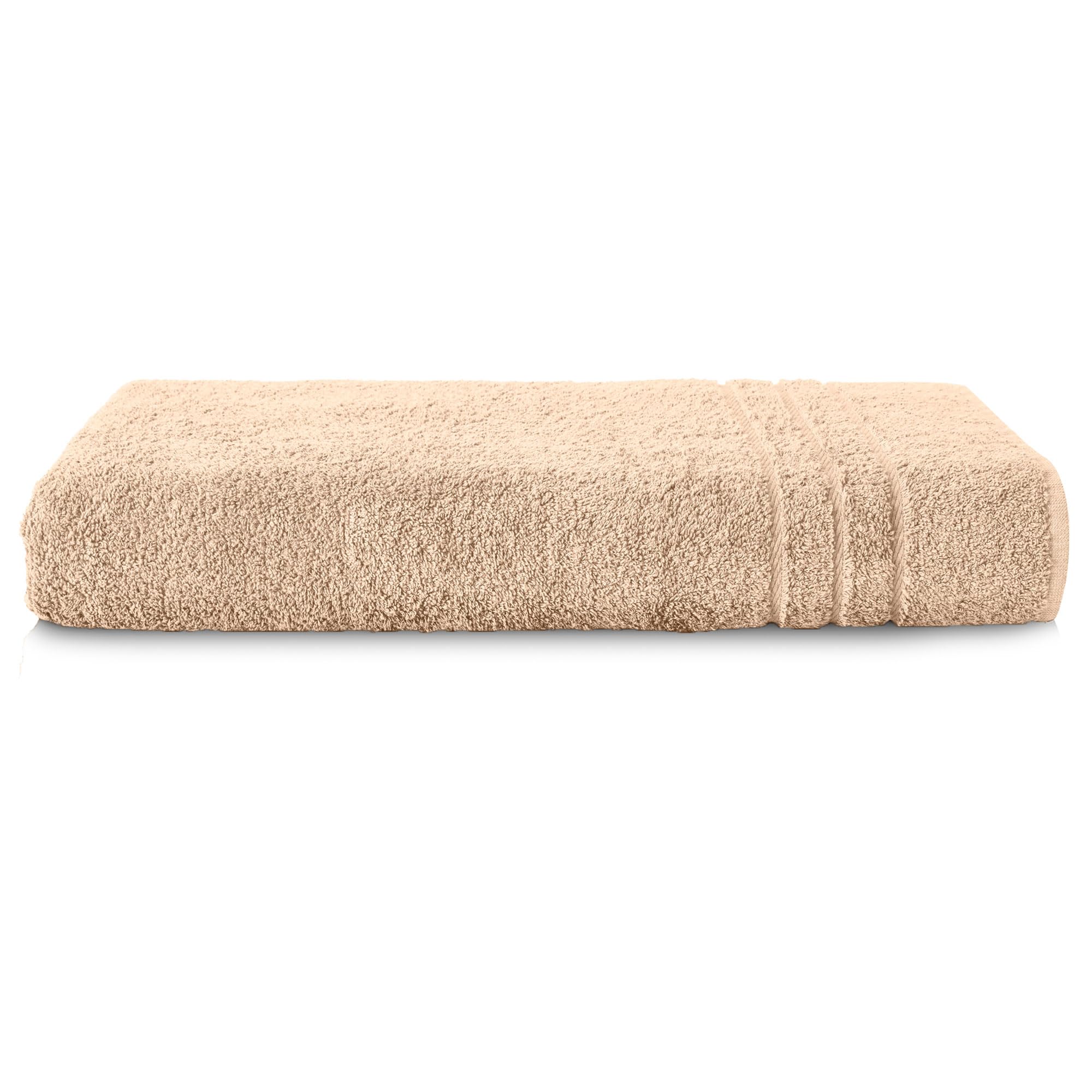 Komfortec XXL Bath Towel | 100% Cotton Terry Sauna Towel - Beige