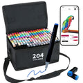 Vokiuler 204 Color Alcohol Art Markers Set | Dual Tip Pens with App