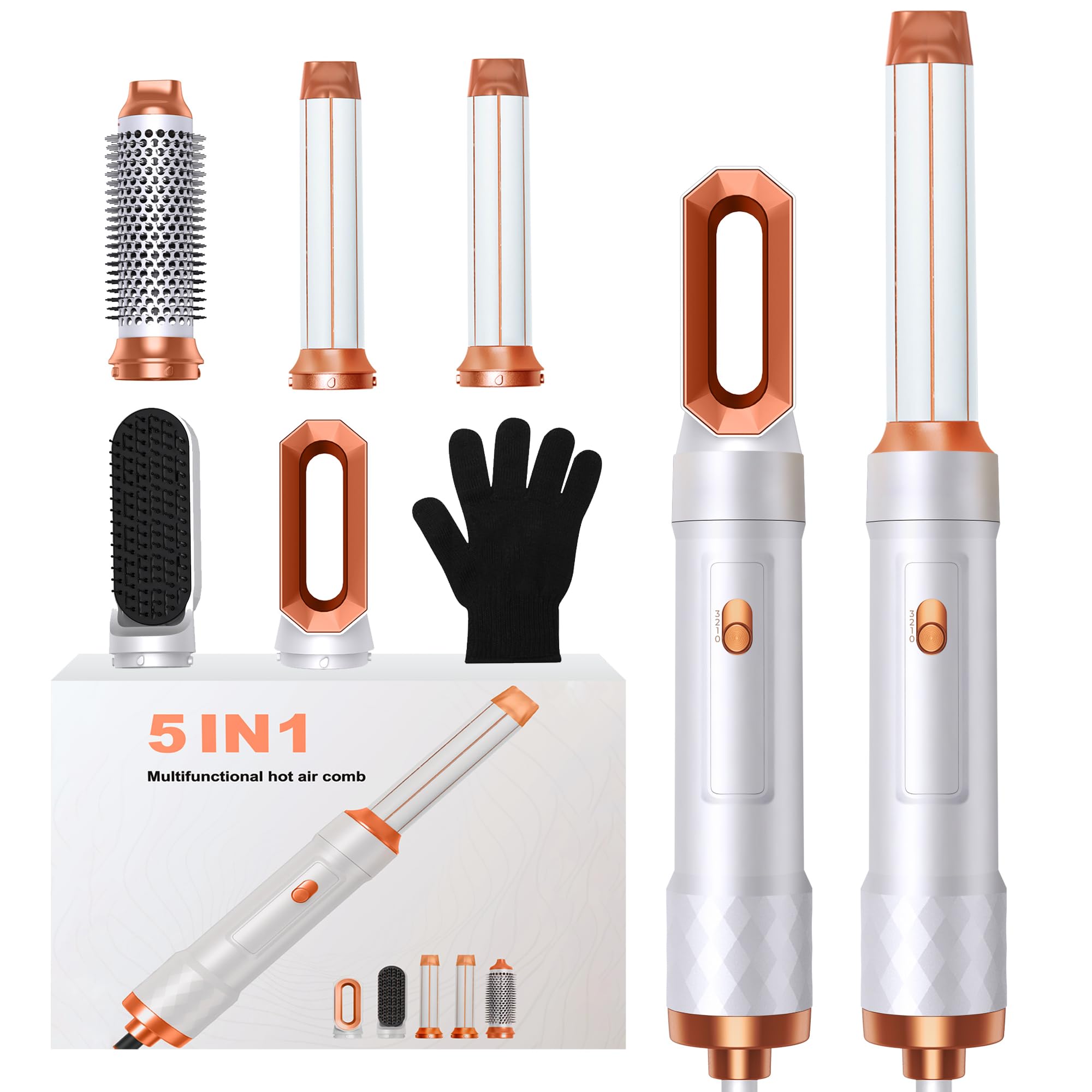 Jolof Store 5-in-1 Air Styler | Ionic Hair Dryer Brush & Curler Set