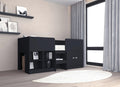 Seconique Orlando Low Sleeper Bed – Dark Grey Storage Bed with Shelves