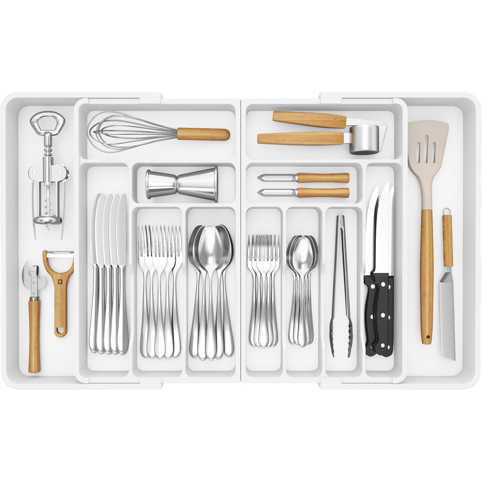 Lifewit Extra Large Cutlery Drawer Organiser | Expandable Utensil Tray
