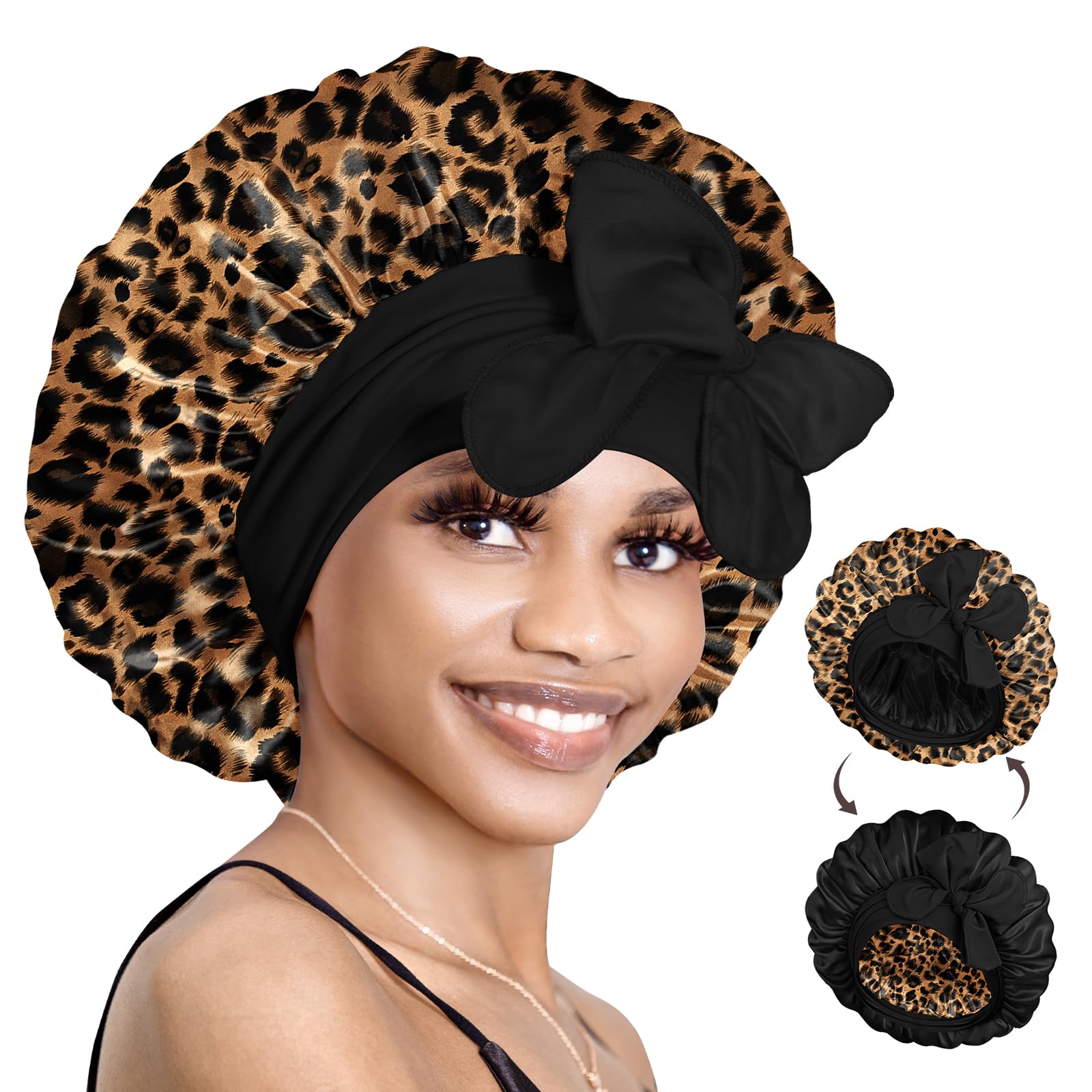 Bonnet Queen Reversible Silk Satin Bonnet for Curly Hair | Adjustable Tie