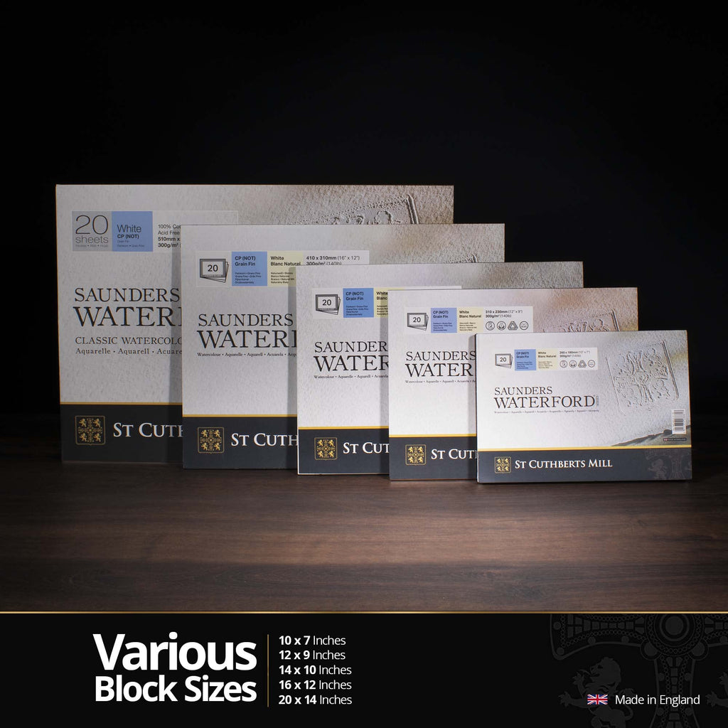 St Cuthberts Mill Saunders Waterford Watercolor Block | 300g 20 Sheets
