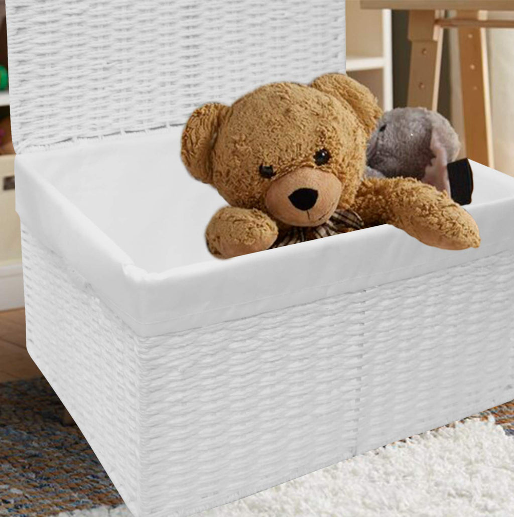 Arpan Set of 3 Paper Rope Storage Baskets | Woven Hamper with Lining