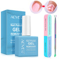 Aliver Gel Nail Polish Remover Kit with Cuticle Pusher and Nail File – 15ml