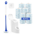 JEHONN Disposable Toilet Brush Set | Wall Mounted Wand with 48 Refills