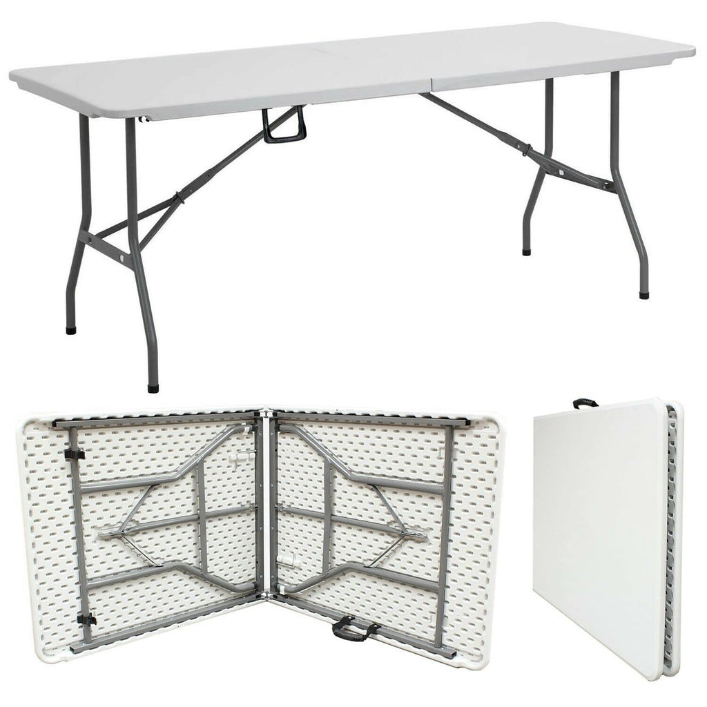 BuildRapido 6ft Folding Trestle Table – Heavy Duty Portable Picnic Table