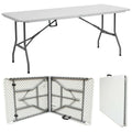 BuildRapido 6ft Folding Trestle Table – Heavy Duty Portable Picnic Table