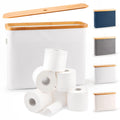 LONBET Toilet Roll Storage - Stackable Bamboo Bathroom Organizer, Beige