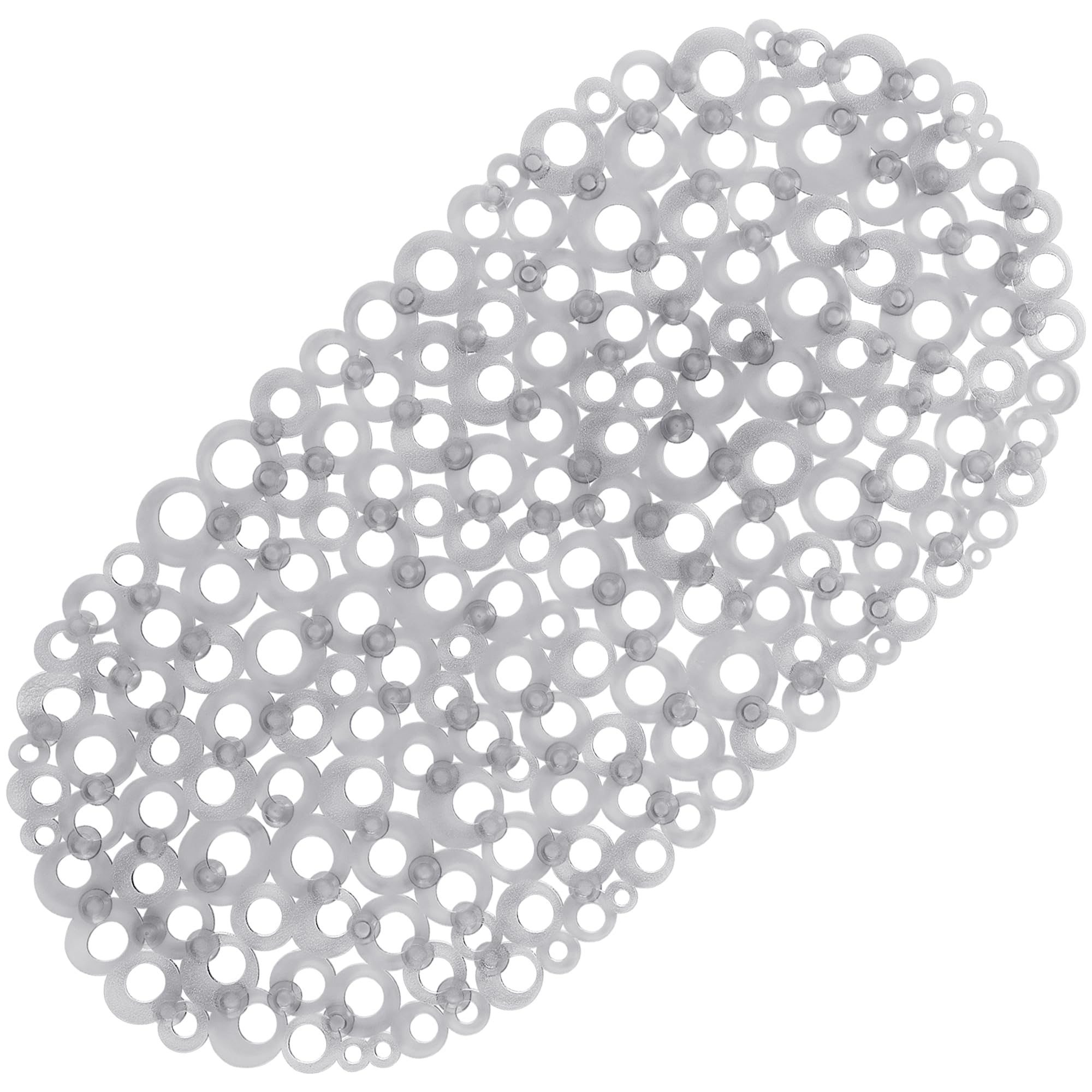 WELTRXE Non Slip Bath Mat – 69x35cm Grey PVC Anti Mould Bathtub Mat