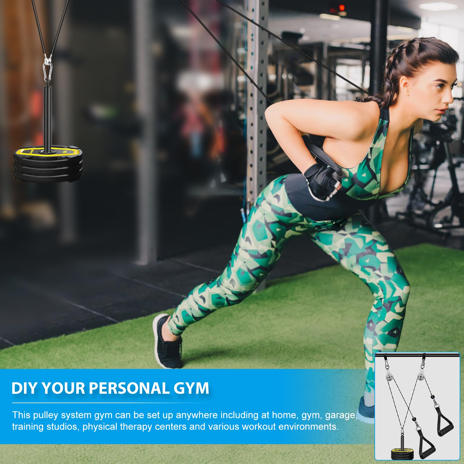 Dual Cable Pulley System – Home Gym LAT Pull Down Equipment