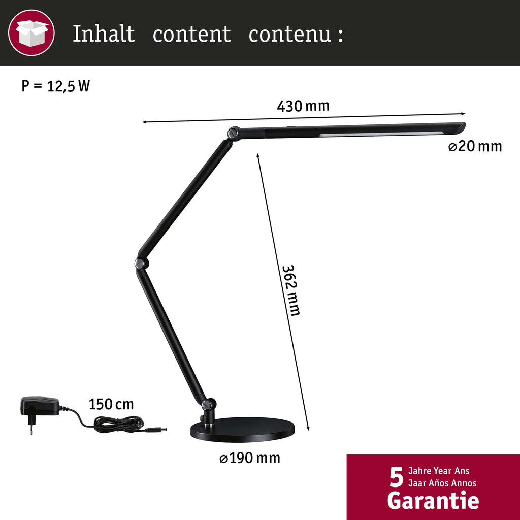 Paulmann FlexBar LED Desk Lamp – Dimmable Tunable White Task Light
