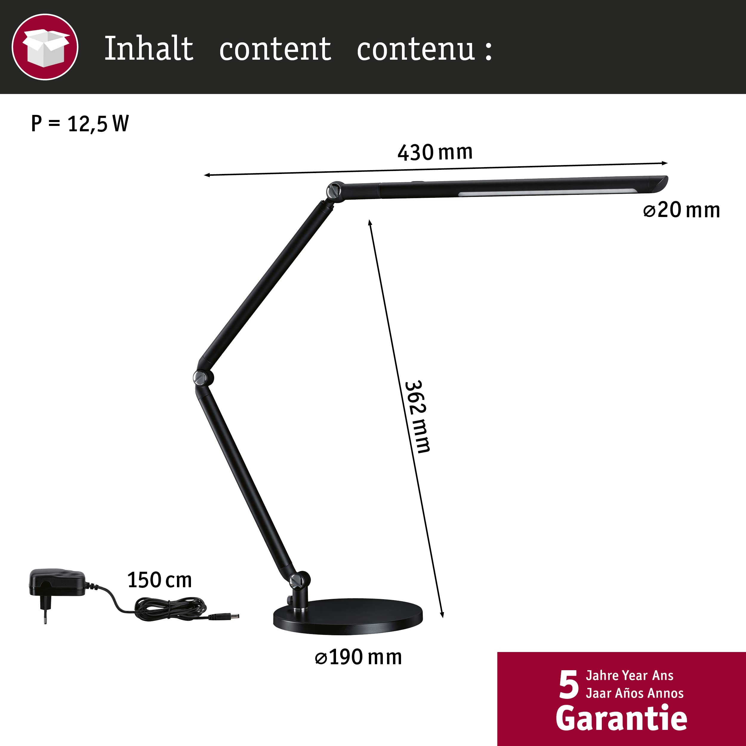 Paulmann FlexBar LED Desk Lamp – Dimmable Tunable White Task Light