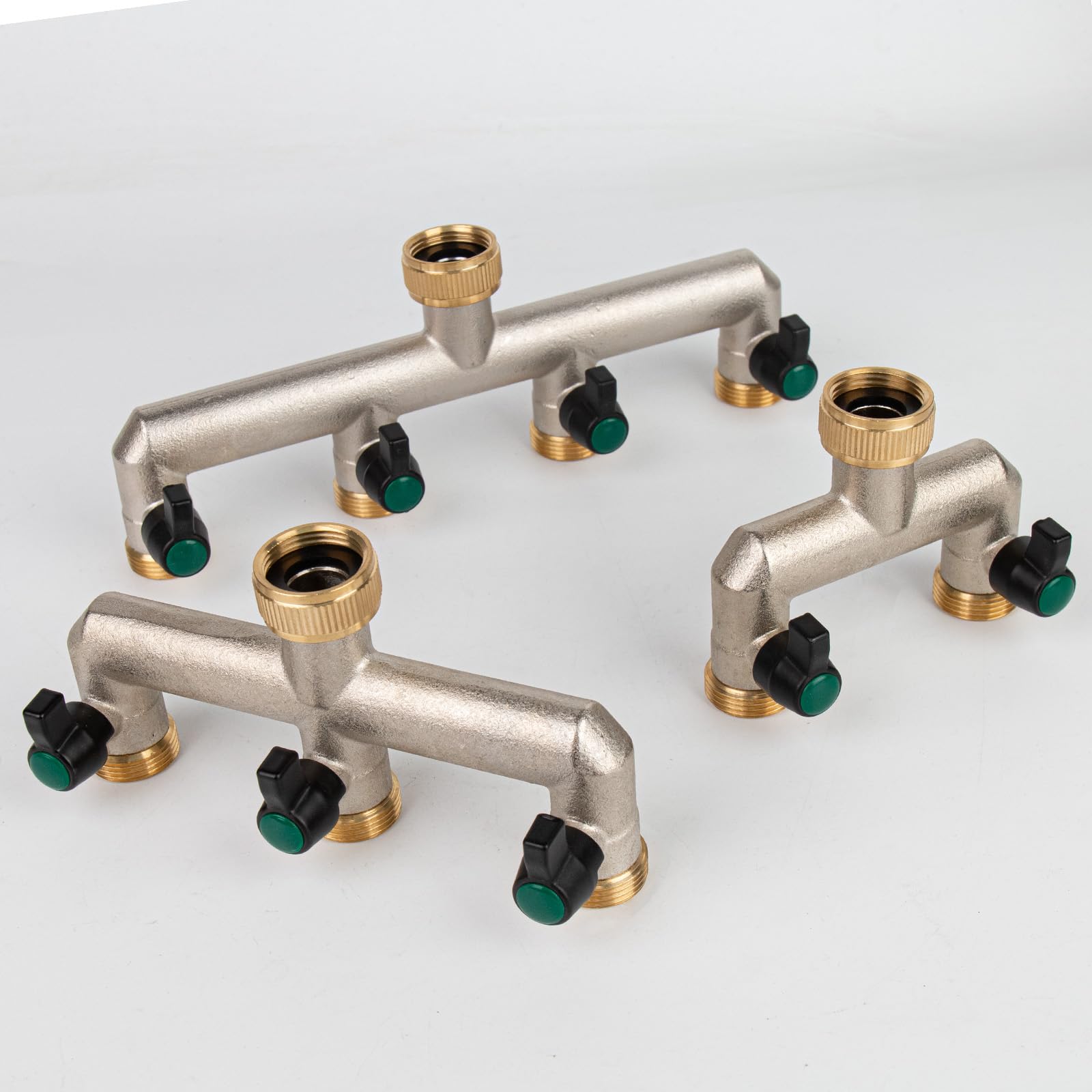 Photener 4-Way Brass Garden Hose Splitter | 3/4" Tap Connector Manifold