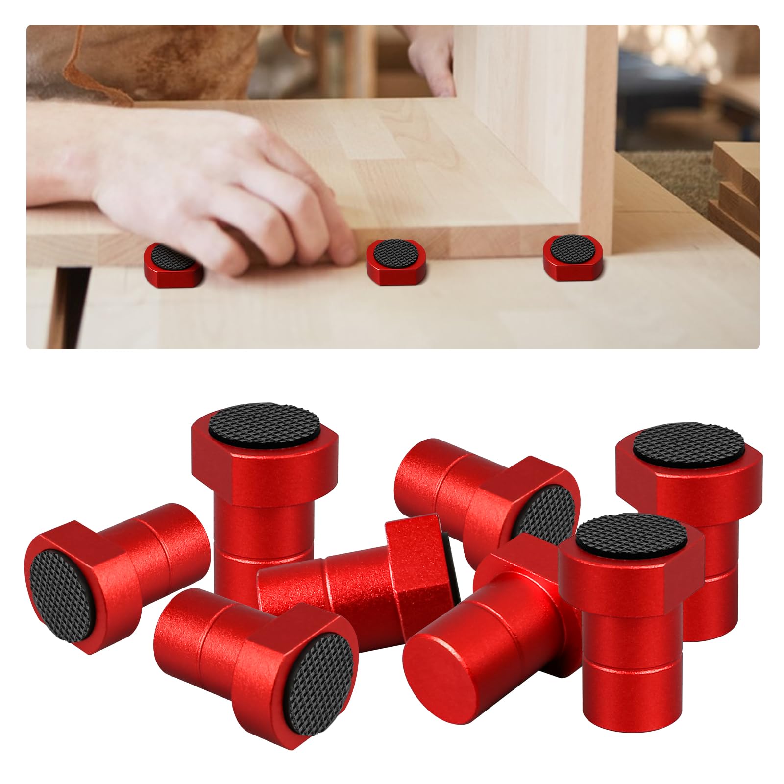 8-Piece Aluminum Alloy 20mm Bench Dogs for MFT Woodworking
