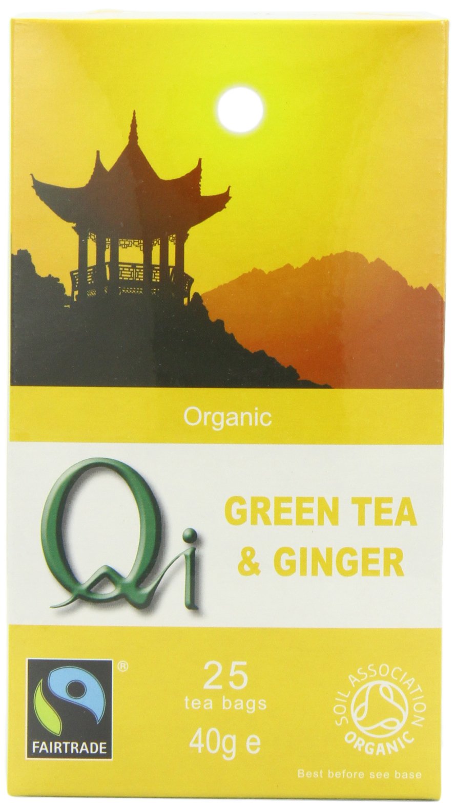 Qi Organic Ginger Green Tea with Fennel - 150 Teabags (Pack of 6)