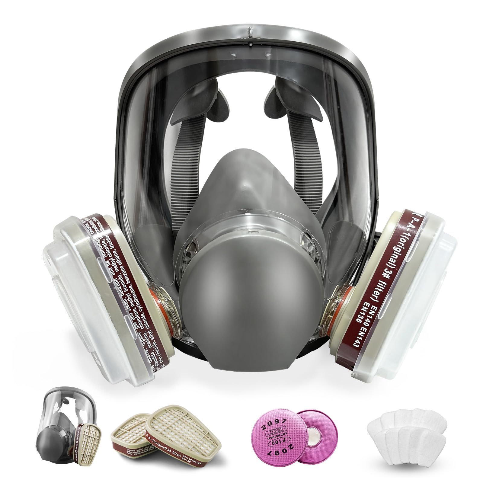 Matlarn 6800 Full Face Respirator Mask – Anti-Fog Reusable Dust Mask