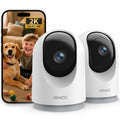 GNCC 2K Indoor Security Camera 2-Pack | WiFi Pet Monitor with Night Vision