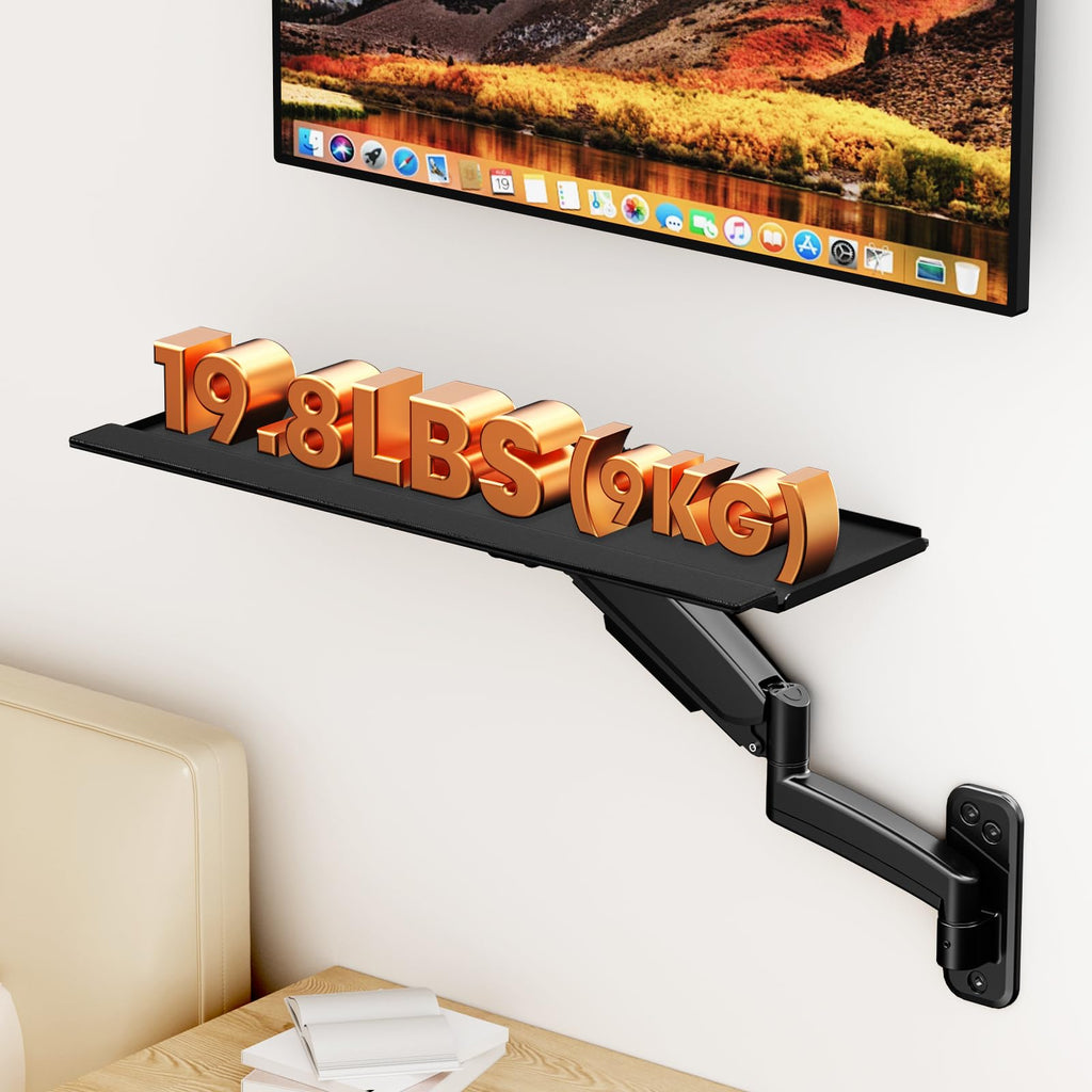 PUTORSEN Wall Mounted Keyboard Tray, Pneumatic Spring, Height Adjustable - image 3