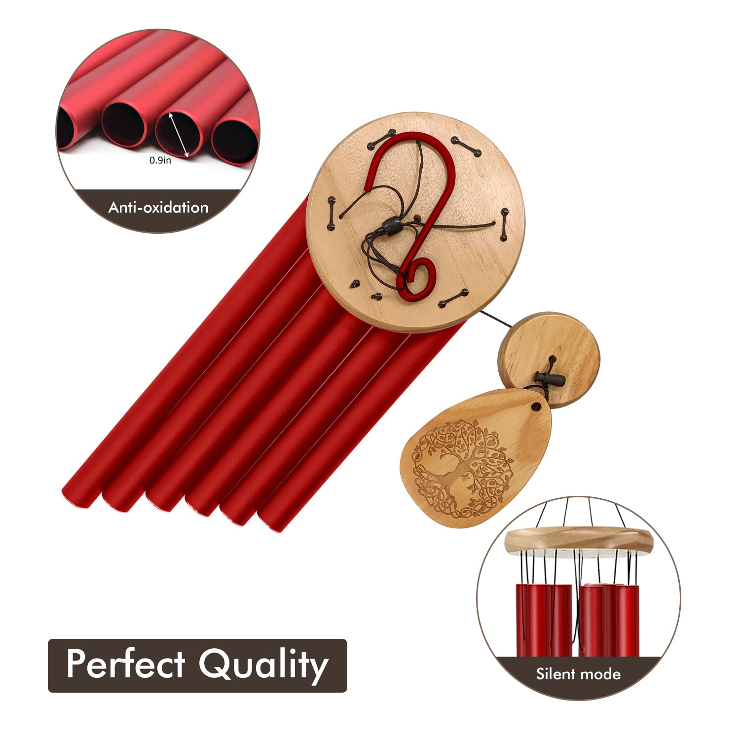Astarin 30 Inch Memorial Wind Chimes – Deep Tone Tree of Life Sympathy Gift