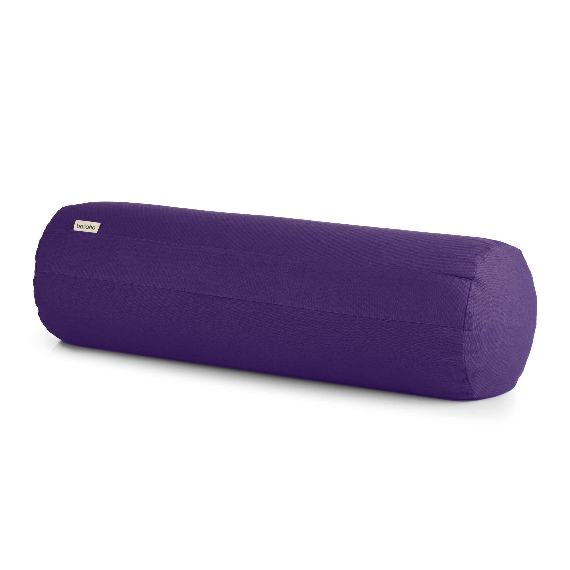 Basaho Organic Cotton Yoga Bolster – Buckwheat Hulls – Pure Purple