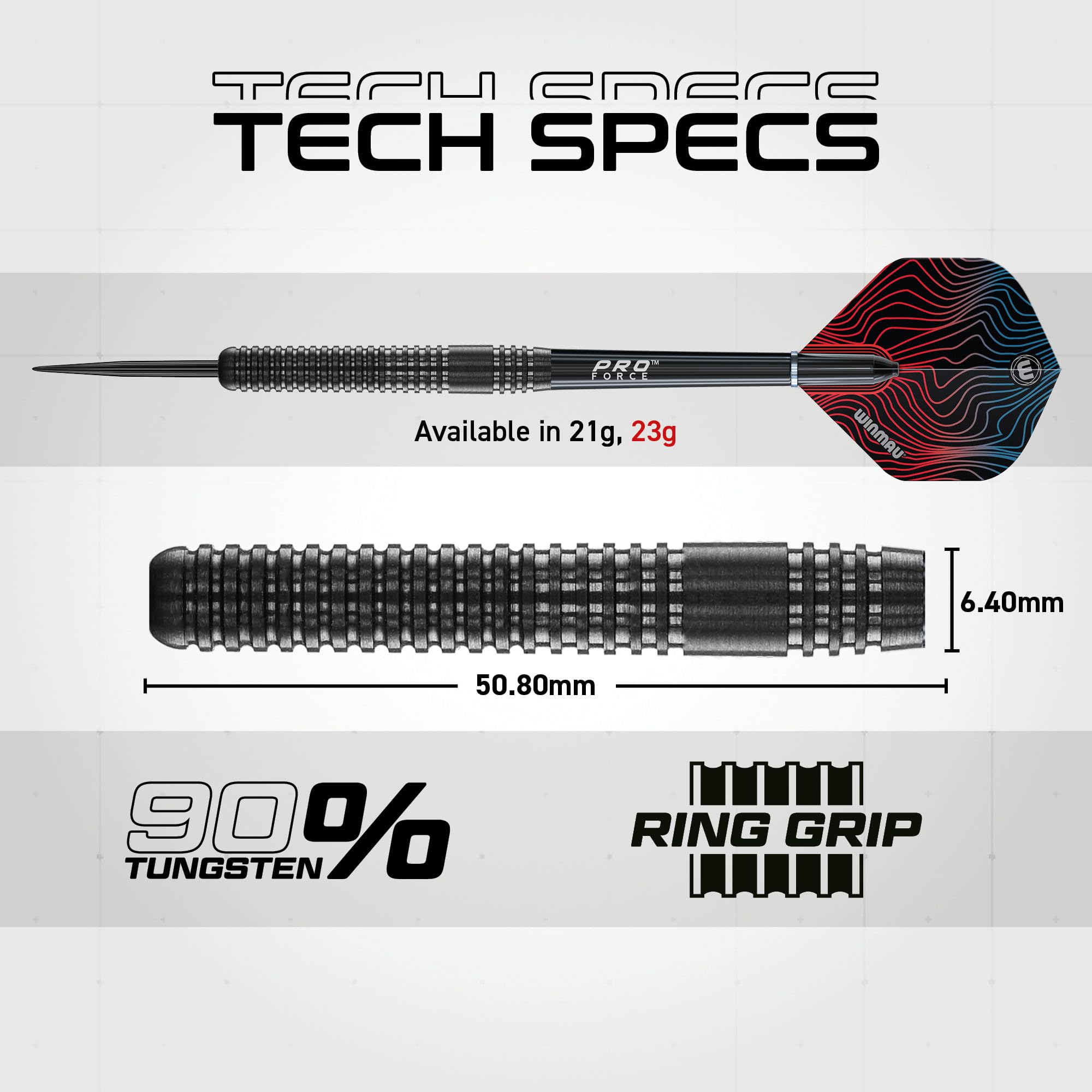 Winmau Solaris Pro 90% Tungsten Steel Tip Darts Set - 23 Grams
