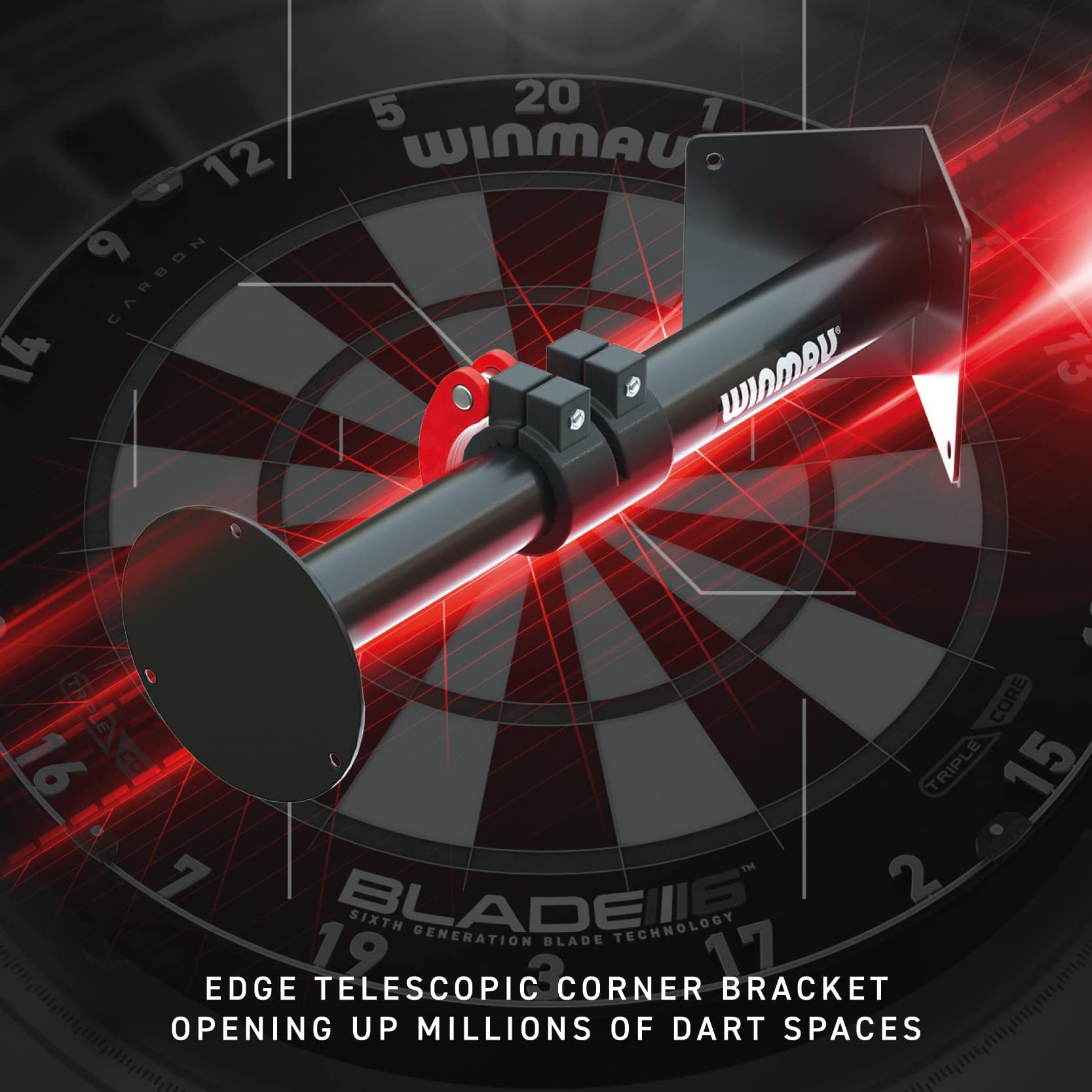 Winmau Edge Telescopic Corner Dartboard Bracket – Mounting Hardware