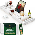 ROYAL CRAFT WOOD Luxury Bathtub Caddy Tray, 1 or 2 Person Bath and Bed Tray, Bath Tub Table Caddy with Extending Sides - image 1