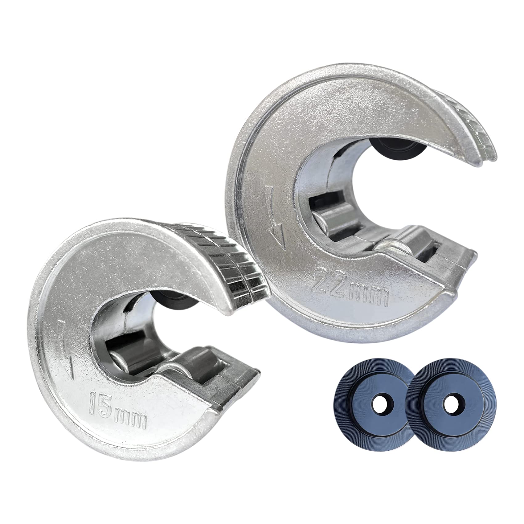 PLOWFAR Pipe Cutter Set 15mm & 22mm - Zinc Alloy Tube Cutter with Blades