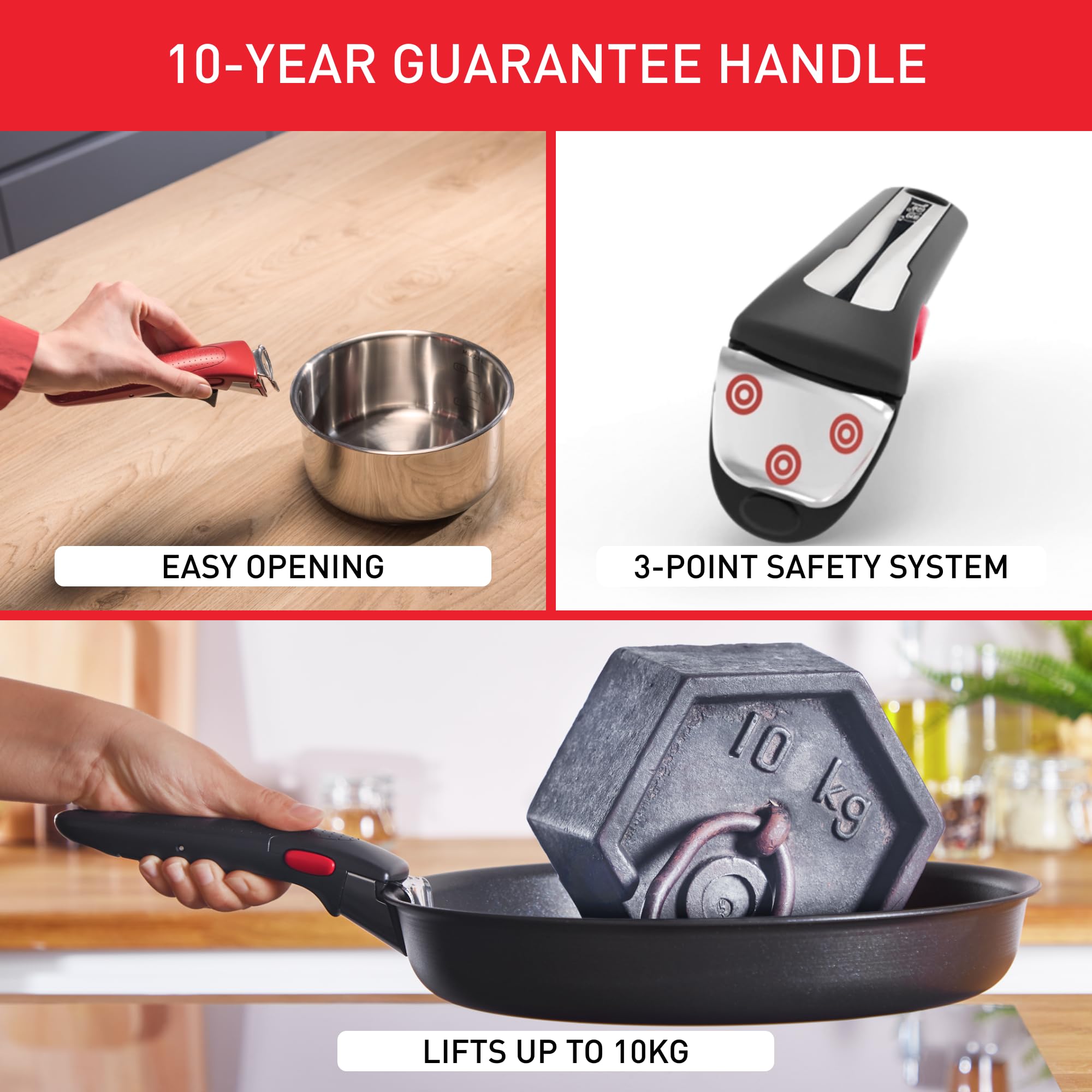 Tefal Ingenio Easy ON 3-Piece Non-Stick Frying Pan Set – 24cm & 28cm