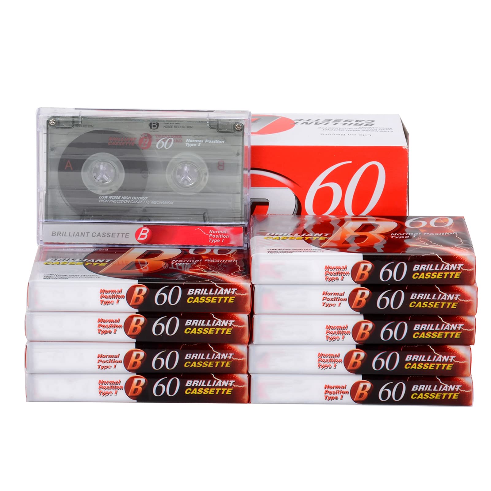 Jolof Store Blank Audio Cassette Tapes – 60 Minute Low-Noise (10 Pack)
