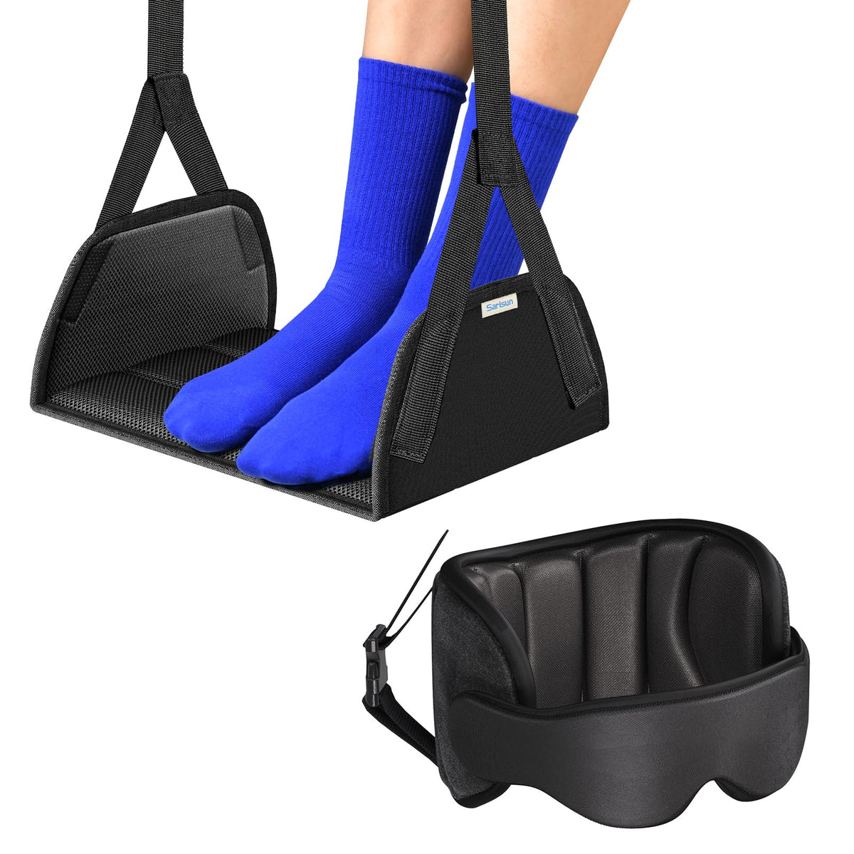 SARISUN Travel Pillow with Strap, Airplane Foot Hammock for Long Flights - image 1