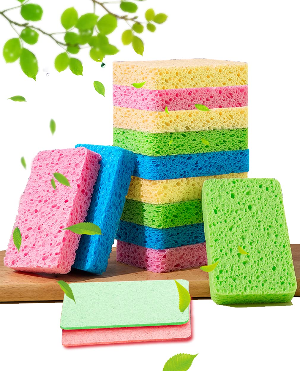 Natural Cellulose Sponges – 12-Pack Non-Scratch Cleaning