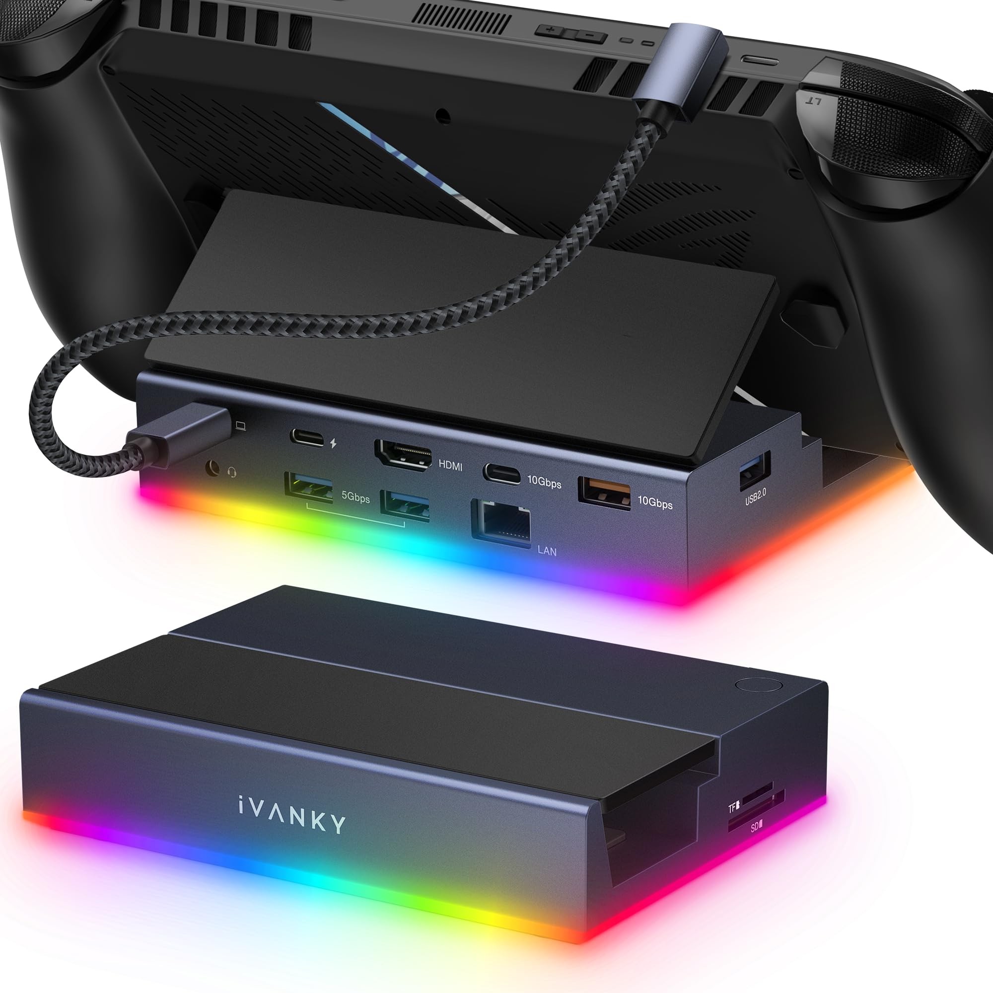 iVANKY 14-in-1 RGB Docking Station for Steam Deck - 4K@120Hz Foldable Dock