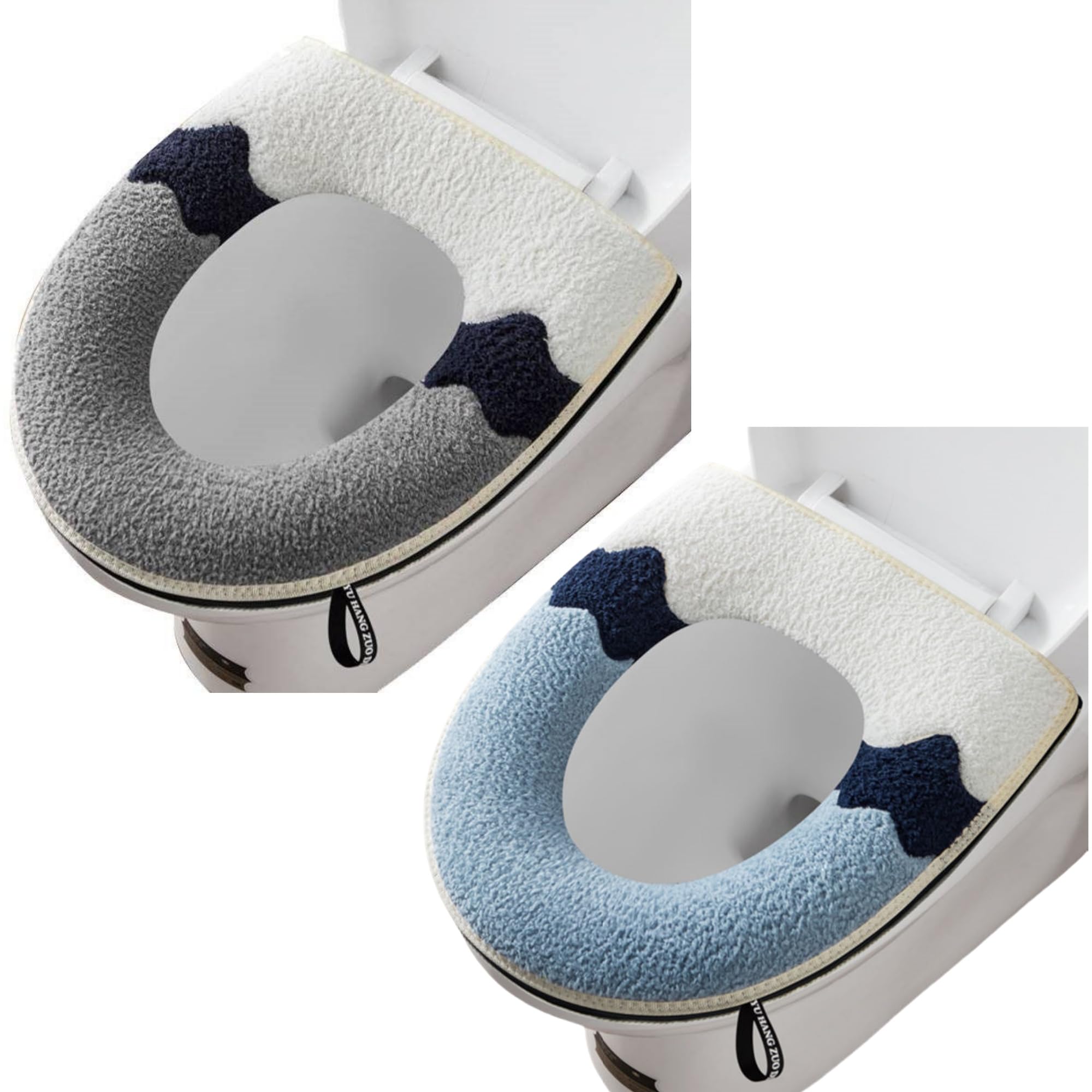 Jolof Store Soft Washable Toilet Seat Cover Pad with Handle, 2-Pack