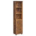 VASAGLE Tall Bathroom Floor Cabinet – 3 Open Shelves, Rustic Brown