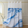 Yofori Hookless Shower Curtain | Blue Marble with Snap-in Liner