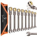 ss shovan 8-Piece Flexible Head Ratchet Spanner Set | 8-19mm Metric