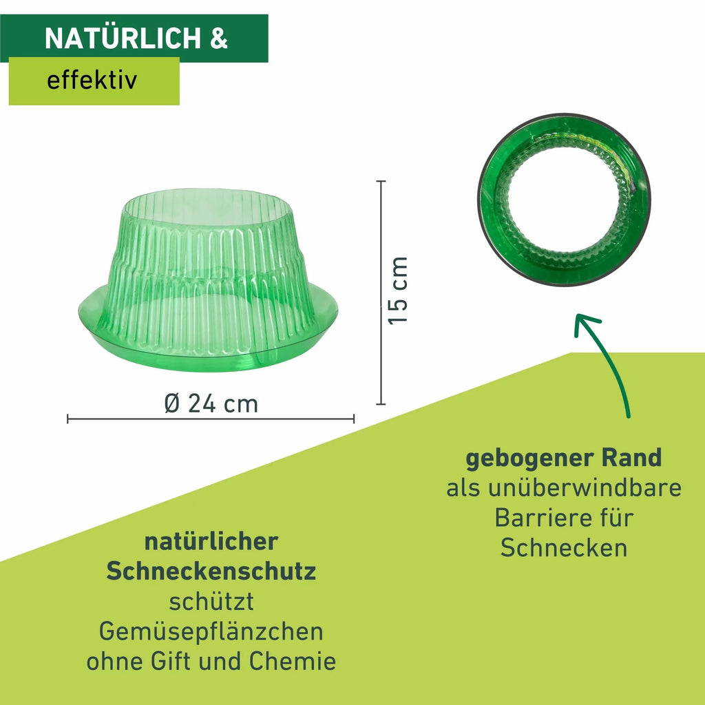 Windhager Snail Protection Ring - 6 Pack - 23cm Green PET Plant Guard
