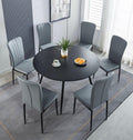Hallowood Cullompton 6 Seater Round Dining Set | Black & Light Grey