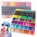 Laconile 120 Dual Tip Brush Pens | 0.4mm Fineliner & 2mm Felt Tip